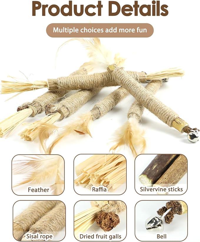Tocirelo Cat Toys for Indoor Cats & Silvervine Sticks for Cats