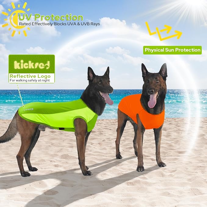 2 Pack Dog Shirts, Breathable Mesh Dog Clothes Pet Sleeveless Vest, Lightweight Stretchy Tank Top T-Shirts for Large Dogs, XXL