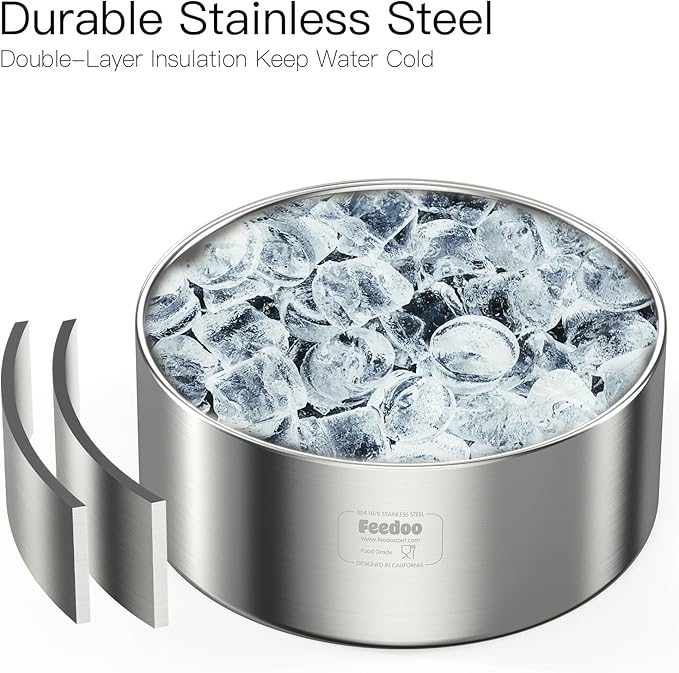3Cups Slow Feeder + 1Gallon Double Layer No Spill Water Bowl