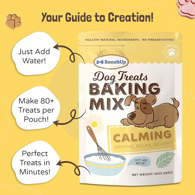 BoneItUp Dog Treats Mixes for Baking – Low Calorie Dog Treat Baking Mix with Nutrient-Rich Ingredients – Easy to Bake Puppy Cake Mix – 10 oz Pack for All Age Groups