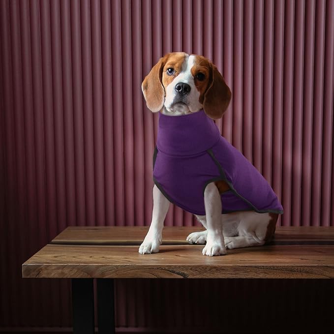 ROZKITCH Pajamas for Large Dogs, Pet Windproof Warm Cold Weather Jacket Vest Cozy Jumpsuit Apparel Outfit Clothes for Walking Hiking Travel Sleep Purple 4XL