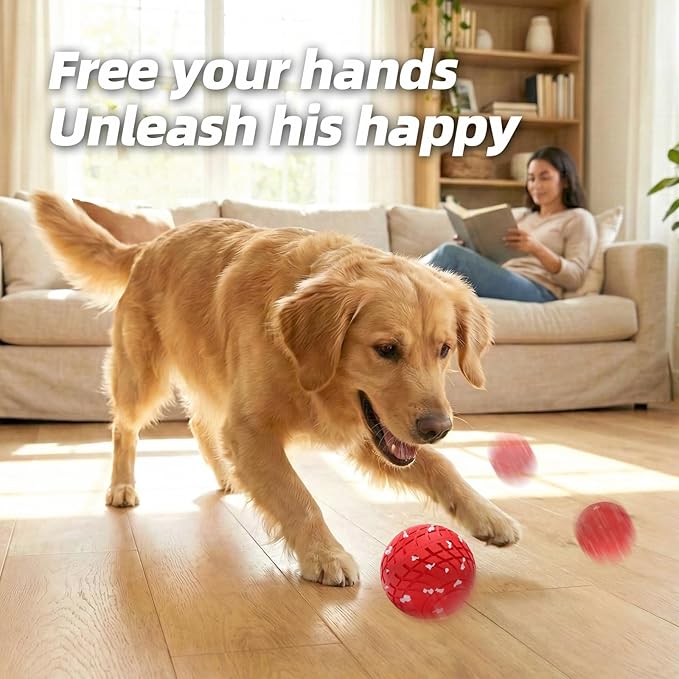 Diman Interactive Dog Balls Toys: 3.2 inch Automatic Moving Dog Toys, 3-Modes Bouncing Dog Ball Keeps Dogs Entertained, Durable E-TPU, Waterproof, Active Self Rolling Dog Toy to Keep Them Busy