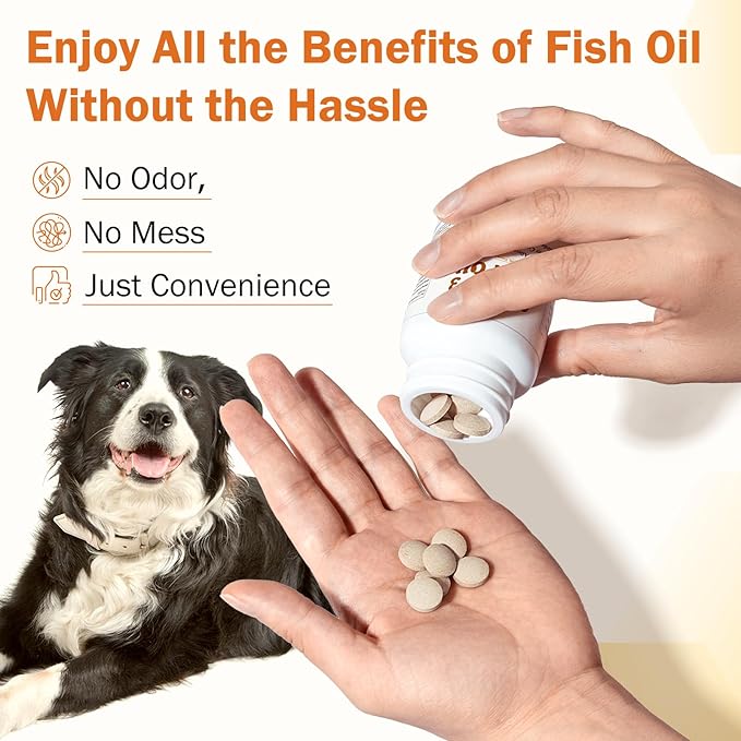 Allergy & Itch for Dogs - Omega 3 Fish Oil Skin and Coat Chews Tablet - Dog Itching & Ears Relief - Reduced Seasonal Allergies Shedding Dry Skin Itchy Paws Hot Spots Treatment