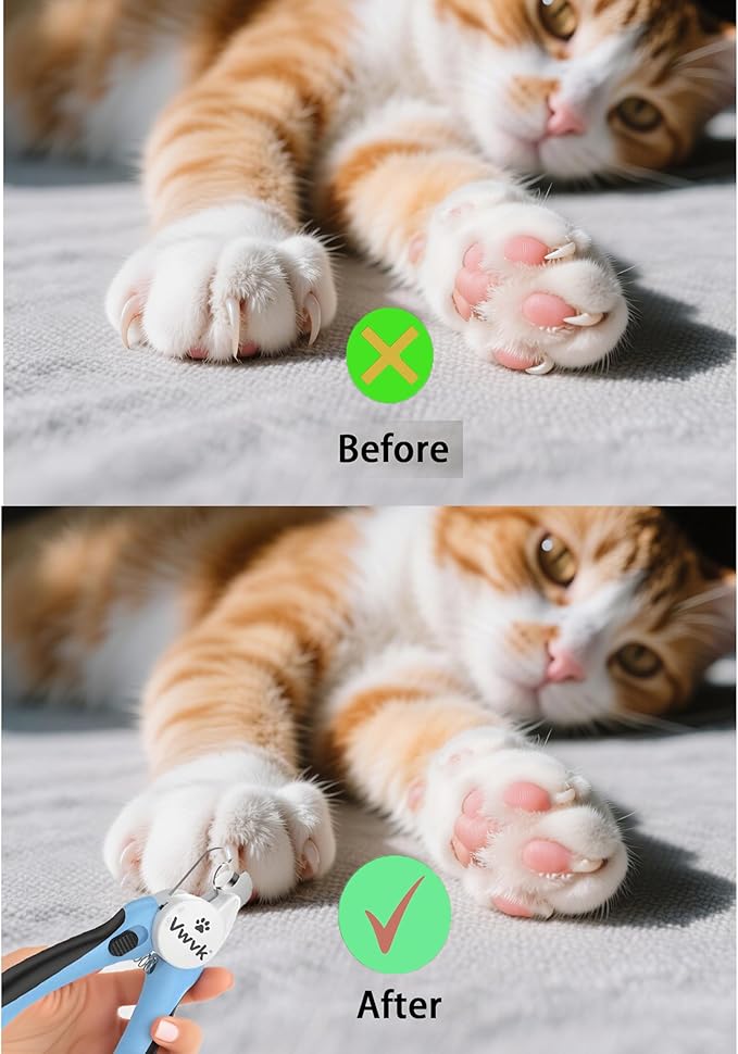 Pet Grooming Kit,Cat Bristle Brush, Quick Sensor Safety Guard to Avoid Over Cutting, Double Sided Dematting Undercoat Rake for Dogs and Cats