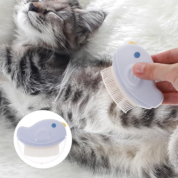 2pcs Pet Hair Remover Comb Set for Cats and Dogs, Dematting Grooming Brush with Fine Teeth, Portable Detangling Tool for Shedding Control and Knot Removal, Blue