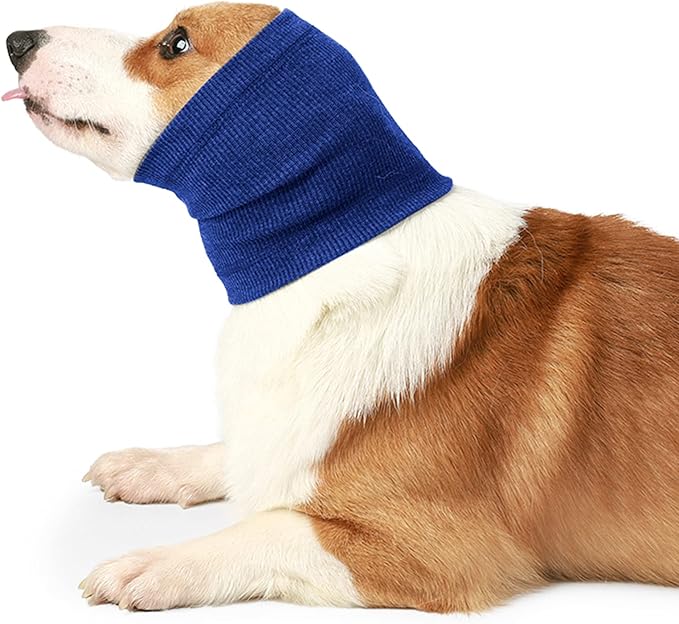 Nanaki Dog Calming Hoodie Quiet Head Cover Sleeves-Ear Covers Hood for Noise Bath, The Grooming and Force Drying Head Protection for Anxiety Relief and Calming Dog Neck and Ear Warmer, Fireworks 1Pack