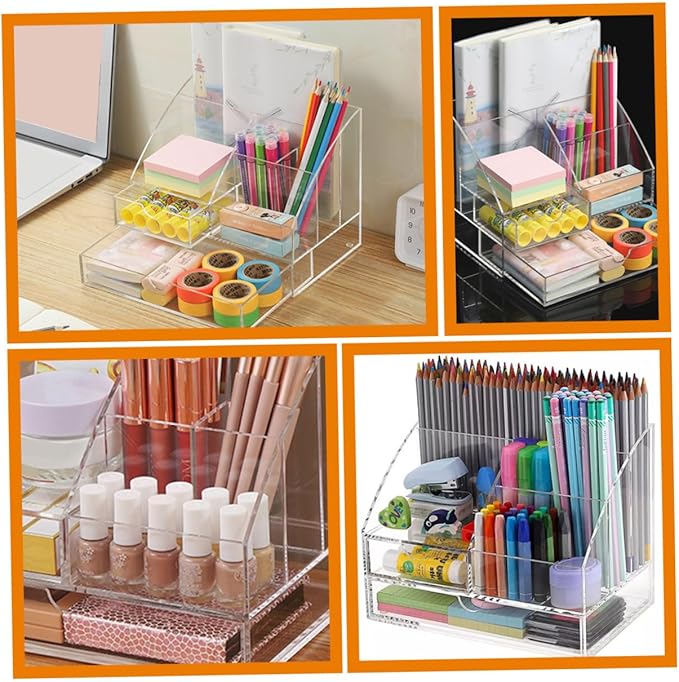 Stationery Desk Organizer Small Object Organizer Acrylic Desk Supplies Storage Box Drawer