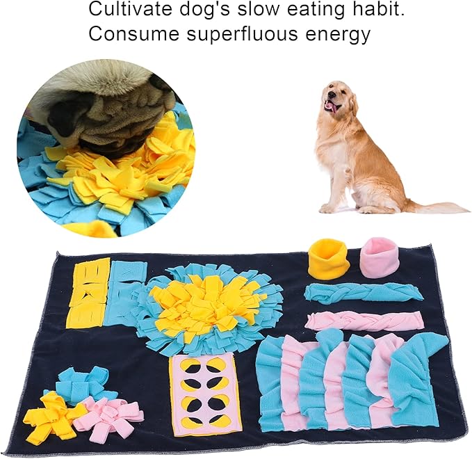 Dog Snuffle Pad, Interactive Feeding Mat, Dog Puzzle Toys, Dog Food Dispenser Mat for Travel Slow Eating Stress Reduction and Smell Training