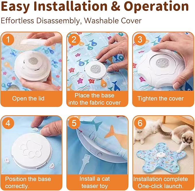 Cat Toys for Indoor Cats,Rechargeable Interactive Cat Toy with Touch-Activated Hide and Seek,Fluttering Feather and Mouse Squeaker for Bored Indoor Adult Cats Easter Gifts White