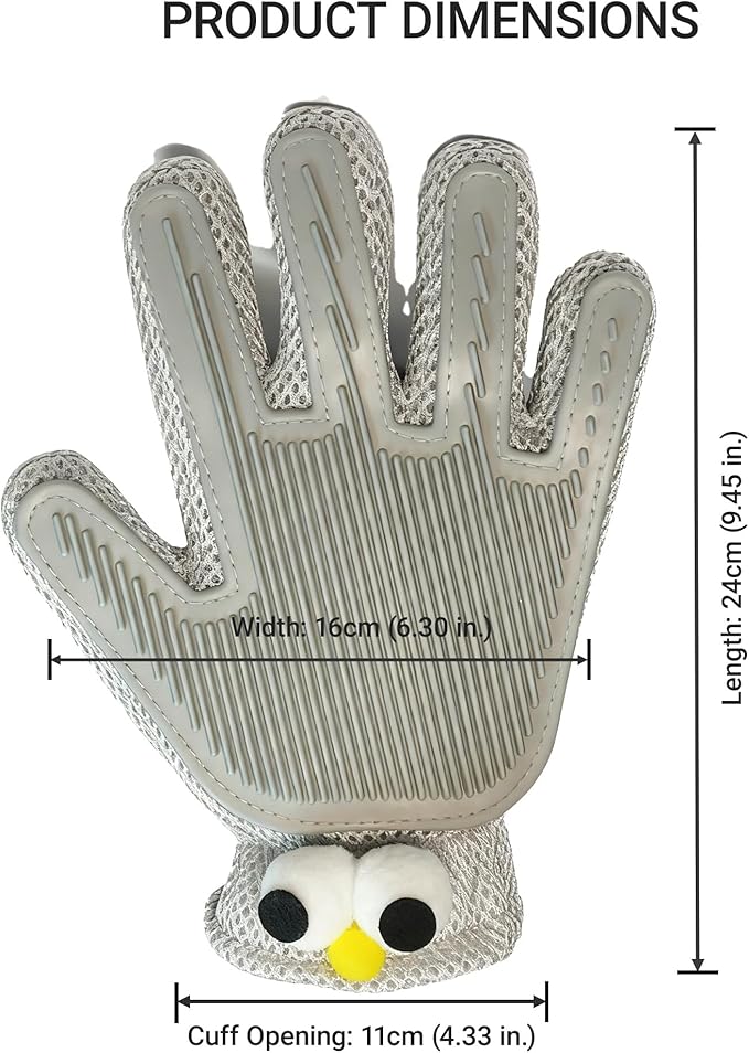 Deshedding Gloves for Dogs & Cats - Pet Hair Remover Mitt & Grooming Brush - Gentle Massage Tool for Shedding Pets with Short or Long Fur - Bath Brush for Easy Cleaning