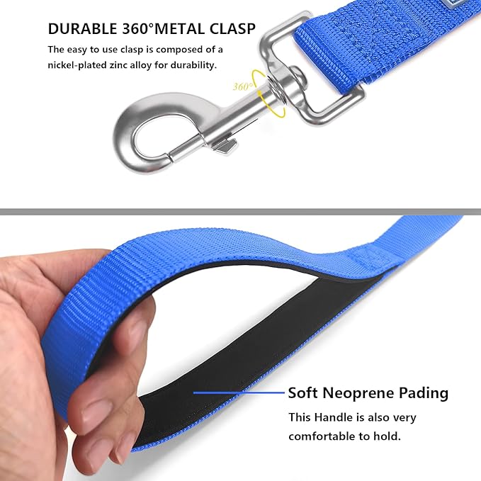 Basic Dog Leashes 6 FT Padded Handle Nylon Dogs Leashes for Small Dogs Blue