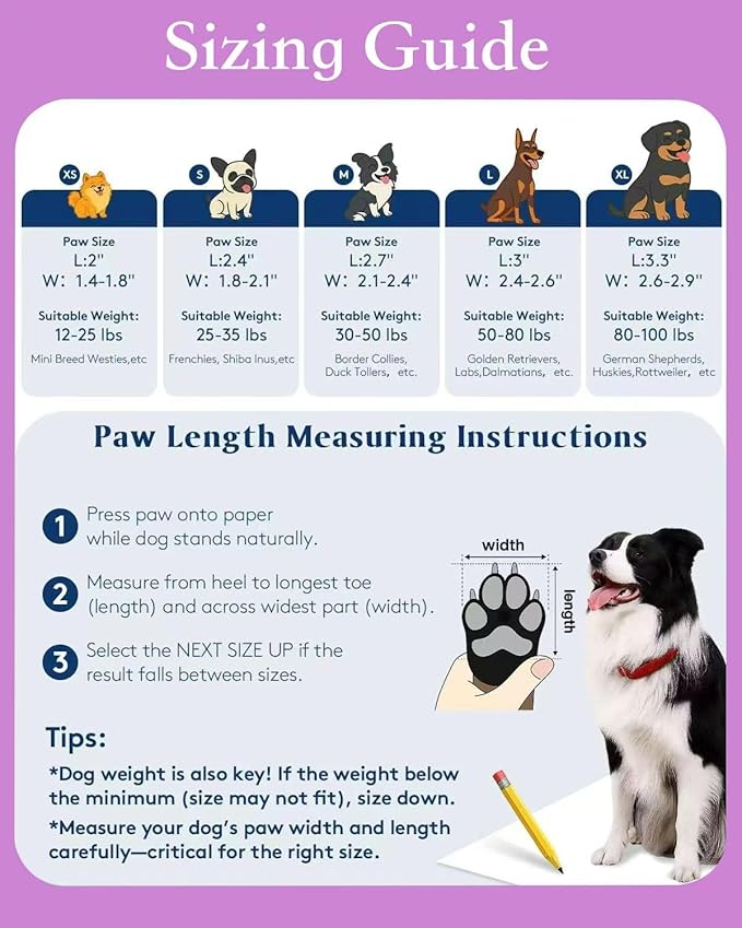 Dog Shoes for Hot Pavement, Adjustable Magic Tape Boots for Small, Medium & Large Dogs, Anti-Slip, Easy to Clean Paw Protectors for Beach, Outdoor & Hot Weather (Green M)