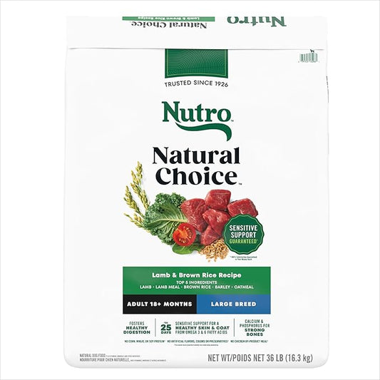Nutro Natural Choice Senior Dog Food, Lamb & Brown Rice Recipe, 36 lb. Bag
