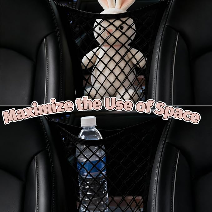 Dog Car Net Barrier, Elastic Divider Seat Back Barrier Dog Net for Car, Car Net for Dogs with Hooks, Back Seat Barrier Divider for Pet Kids Cars SUV Van Traveling