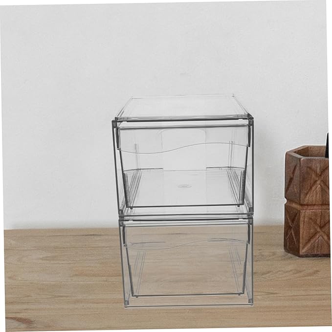2pcs Acrylic Makeup Organizer Stackable for Desktop Storage for Cosmetic Organization and Bathroom Accessories