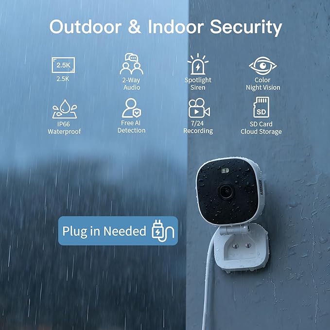 VIMTAG 2.5K Cameras for Home Security, 2.4G& 5G Color Night Vision Security Camera Indoor Outdoor for Baby Pet Dog Cat with Phone APP, Motion Detection 2-Way Audio, Work with Alexa,Cloud, 2 Pack