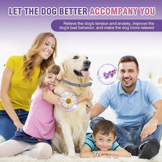 Calming Collar for Dogs 4 Packs Dog Pheromone Anti Anxiety Calm Collars to Relieve Stress and Bad Behavior Like Separation Lasts 60 Days