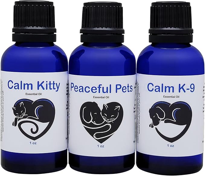 The Cat's MeWow Peaceful Pets Calming Essential Oil - Natural Stress Relief & Anxiety Relief for Cats & Dogs - Drug-Free Calming Solution