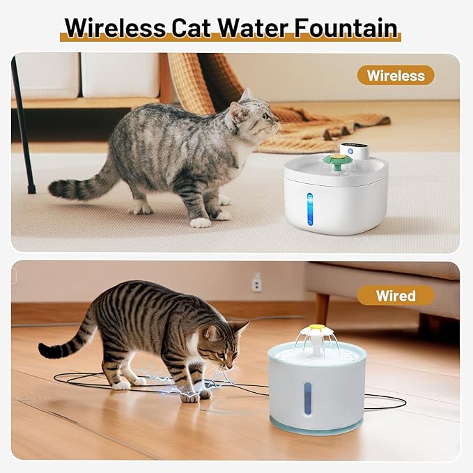 Cat Water Fountain, Cat Fountain,91OZ/2.6L Pet Water Dispenser Rechargeable Drinking Fountains for Cats and Dogs