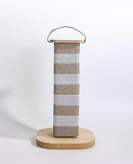 Cat Scratching Post for Indoor Cats, 23.6 Inch Tall Cardboard Cat Scratcher Pad for Kittens & Cats, Multi Surface Scratching Board, Easy Assembly, Protects Furniture
