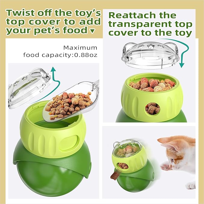 Interactive Wobble Cat Treat Dispenser – Slow Feeder Toy for Boredom & Overeating