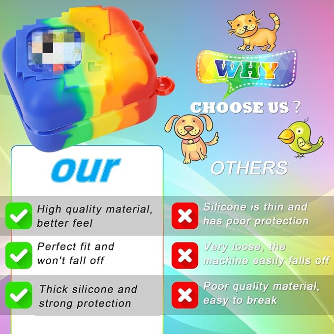 YouKnow Silicone Case for Bitzee Disney Interactive Toy Digital Pet and Case, Protective Skin Sleeve for Bitzee Virtual Electronic Pets Accessories (Case Only) (Colorful)
