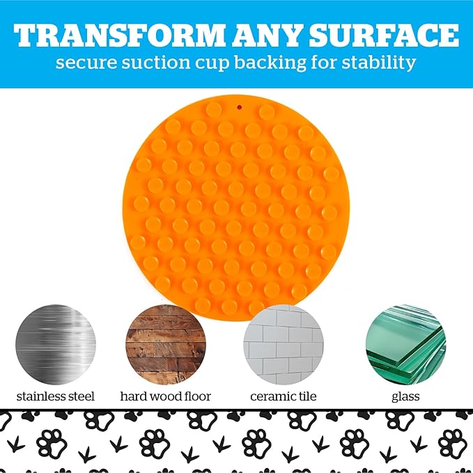 BigMouth Basketball Silicone Lick Mat for Dogs and Cats, Slow Feeder Enrichment Pad, Dishwasher Safe Anxiety Relief Toy