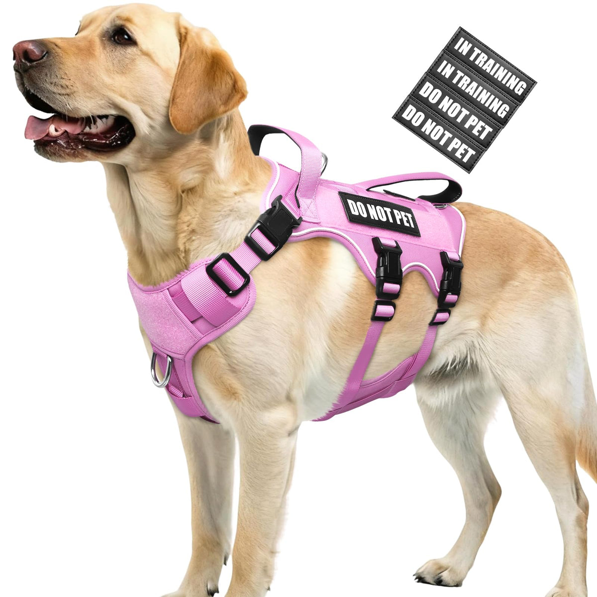 Escape Proof Dog Harness with Double Handle+4 Removable Patches - Image 1