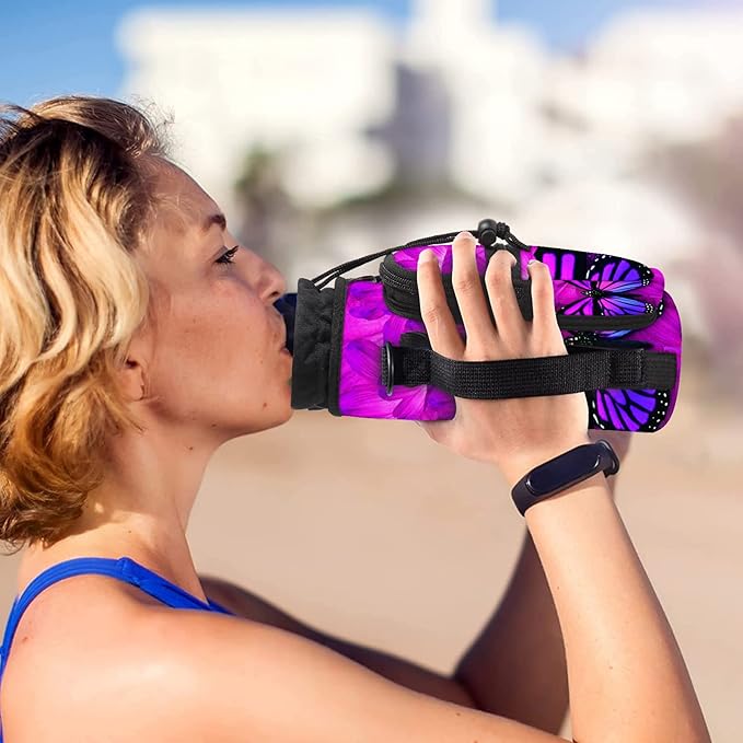 AUPET Water Bottle Sling Bag Sleeve Holder Carrier 25/32/40/64 oz,Insulated Crossbody Water Bottle Case Cover with Strap and Pockets for Men/Women Walking Hiking