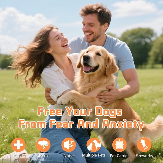 Dog Pheromone Calming Diffuser 8 in 1 Appeasing Pet Pheromones Diffuser to Calm Kit (2 Plug in+ 6 Pack 48ml Refill) for Anxiety