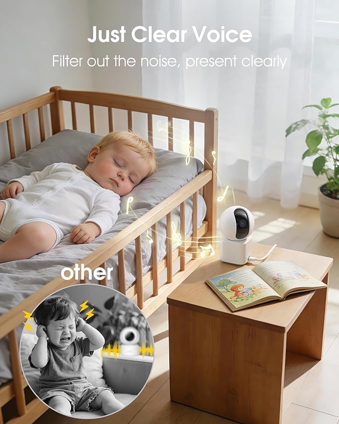 Dual Lens Indoor Security Camera, 2.5K WiFi 6 Pet Camera with Phone App, 360° Dog Camera for Home Security, 5GHz Wireless, 2-Way Audio, Motion Tracking, Night Vision, Baby Monitor