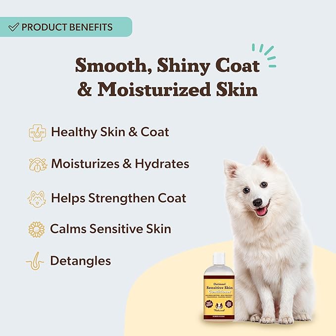 Natural Dog Company Sensitive Skin Dog Shampoo Gallon 128 oz Oatmeal Hypoallergenic Formula with Aloe, Manuka Honey & Chamomile Soothes Itchy, Dry, Flaky Skin Groomer & Multi-Dog Household Size