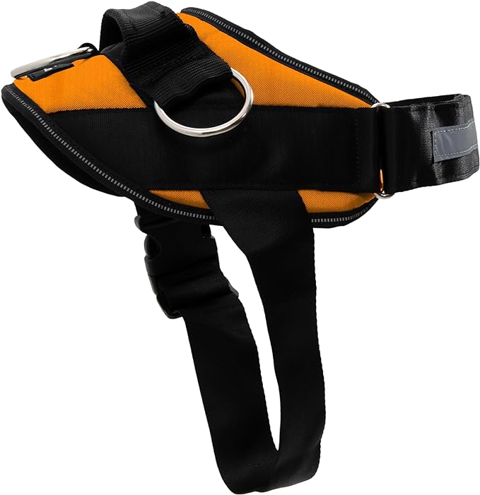 ShawnCo Essential Dog Harness, No-Pull Pet Vest with 3 Leash Clips, No Choke, Reflective, Adjustable and Padded, for Easy Walking and Training for Small, Medium and Large Dogs (Sunset Orange, S)