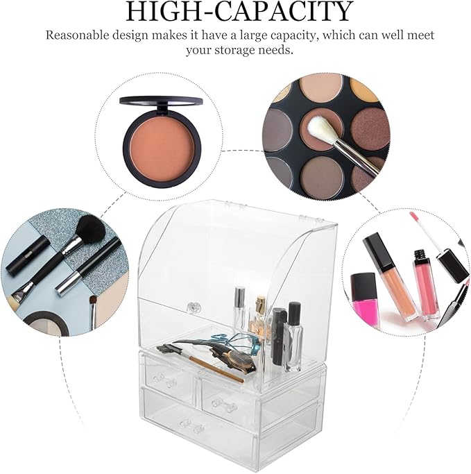 Cosmetic Storage Boxes Dividers Makeup Display Box Tabletop Organizer for Beauty Products