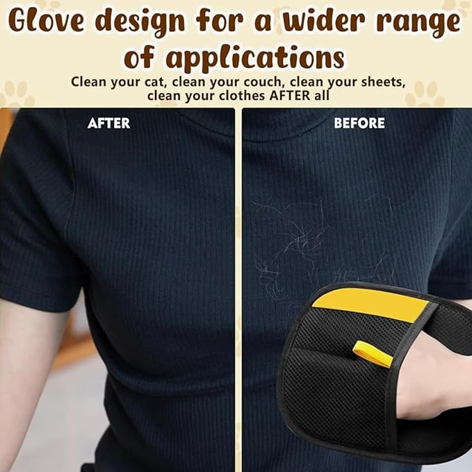 Pet Hair Remover Glove (3 Pack) Electrostatic Fur Removing Mitts for Furniture & Grooming
