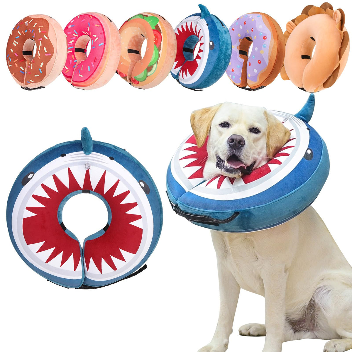 Dog Cone Collar Alternative After Surgery,Pet Neck Donut E‑Collar - Image 1