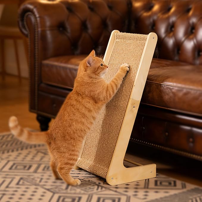 2-in-1 Cat Scratching Post with Replaceable Sisal Pads – Durable Scratcher Toy for Indoor Cats