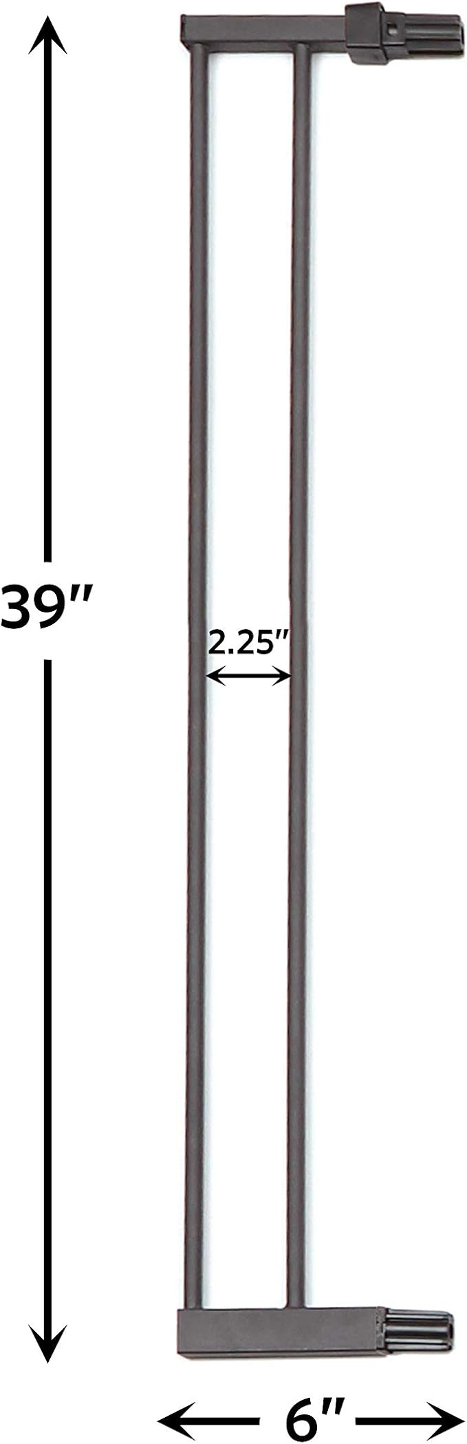 MidWest Homes for Pets Steel Pet Gate Extension; Pet Gate Extension Measures 6' Wide x 39' High in Textured Graphite (Fits MW Model # 2939SG & 2939SG-WD)