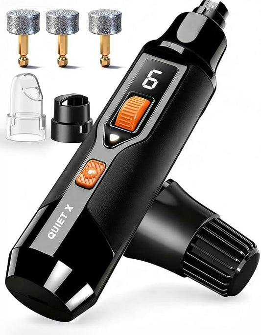Whisper-Quiet Dog Nail Grinder, No Vibration, 16000 RPM Constant Power Dog Nail Trimmer with Dual LED Lights, 7-Speed Paw File for Anxious Pets & Large Thick Nails, Small Medium Large Dogs & Cats