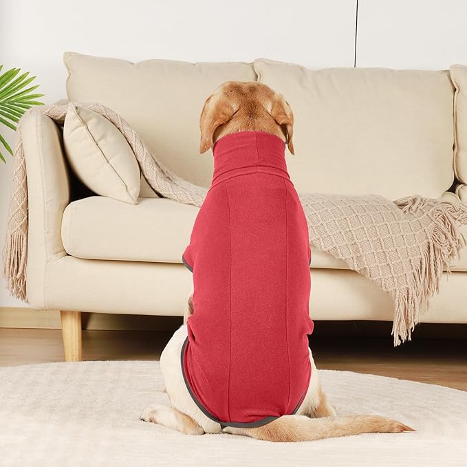 ROZKITCH Dog Winter Coat Soft Pullover Pajamas, Pet Windproof Warm Cold Weather Jacket Vest Cozy Jumpsuit Apparel Outfit Clothes for for Chritmas Walking Sleep BrightRed S
