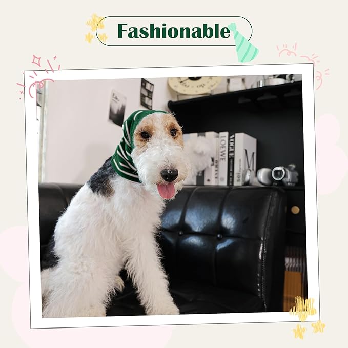 Nanaki Calming Hoodie Dog Grooming Ear Cover Anxiety Relief-No Shake Dog Ear Wrap Hematoma, Striped Head Wrap Snoods for Noise Protection, Bath, Fireworks, Thunderstorm, Blow Drying, Warm-Keeping