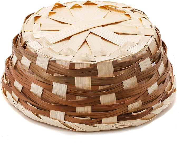 Nicunom 12 Pack Round Gift Baskets, Bamboo Small Bread & Fruit Baskets, 7" Woven Bread Roll Baskets, Food Serving Baskets, Food Storage Basket for Kitchen Restaurant Display Decor