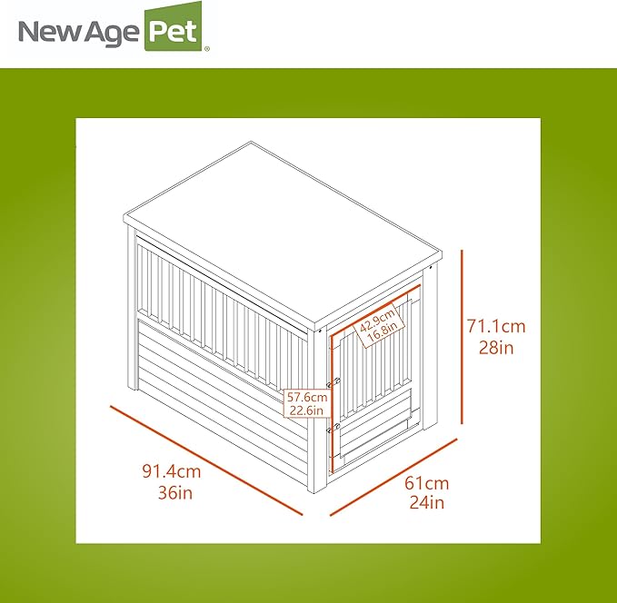New Age Pet ECOFLEX InnPlace Dog Crate & End Table, Indoor Furniture Style Pet Kennel for Small, Medium, Large & XL Dogs, Durable Composite, Espresso Black, Large