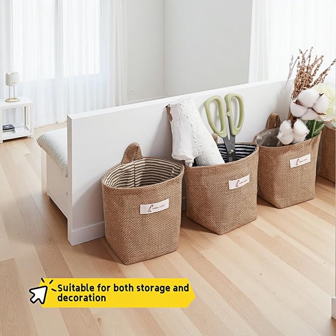 Washable Cotton Linen Hanging Organizer Bag for Door Wall Bedside | Washable Storage Pockets | Space Saving ，Reusable Closet Organizer (2Pack) (Deep blue dots+yellow stripes)