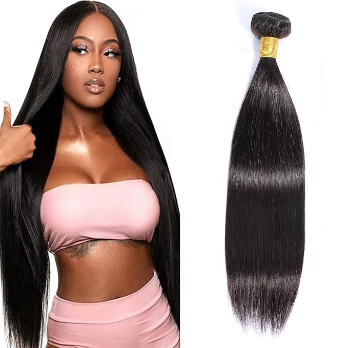 Selina Brazilian Virgin Hair Straight 10Inch (100g/3.52Oz,Natural Black Color) Human Hair Weave 100% Unprocessed Human Hair Bundles Straight Remy Hair Extensions Natural Black (10", Straight)