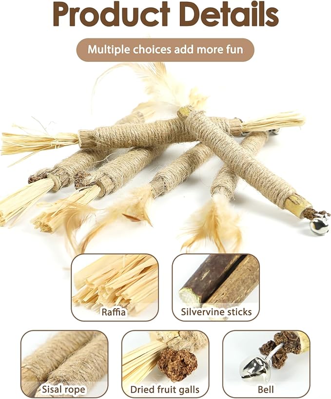 Tocirelo Interactive Cat Toys & Silvervine Sticks for Cats