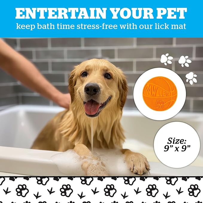 BigMouth Basketball Silicone Lick Mat for Dogs and Cats, Slow Feeder Enrichment Pad, Dishwasher Safe Anxiety Relief Toy