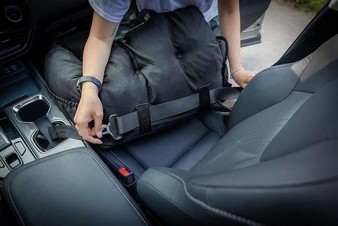 JACKO & CO - Premium Dog Car Seat v2 Booster Seat for Small & Medium Pets Under 25lbs - Machine Washable w Removable Cover Water Resistant w Clip-On Leash for Front or Back Seat (Black Small (1-25lbs)