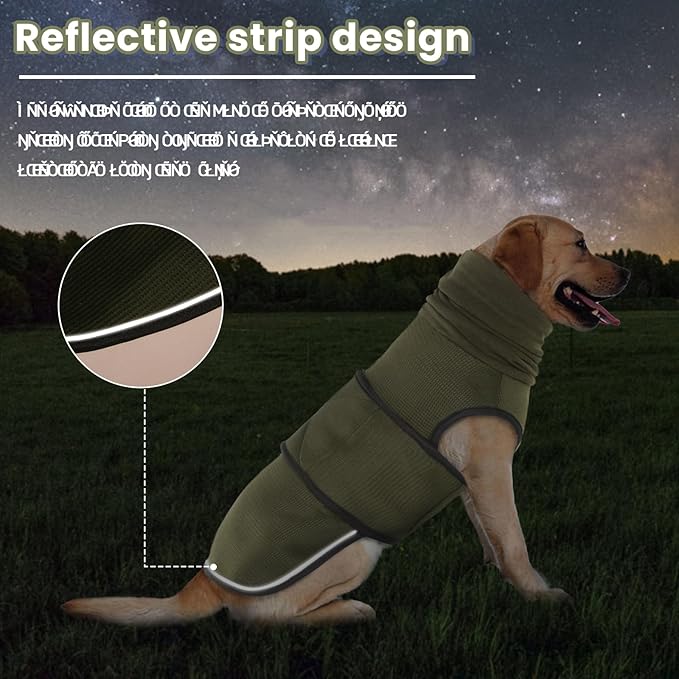 IDOMIK Dog Anxiety Calming Hoodie,Breathable Dog Anxiety Jacket Vest Coat for Thunderstorms,Fireworks,Vet Visits,Separation,Adjustable Dog Hoodies for Noise Block & Ear Protection Recovery,Green,3XL