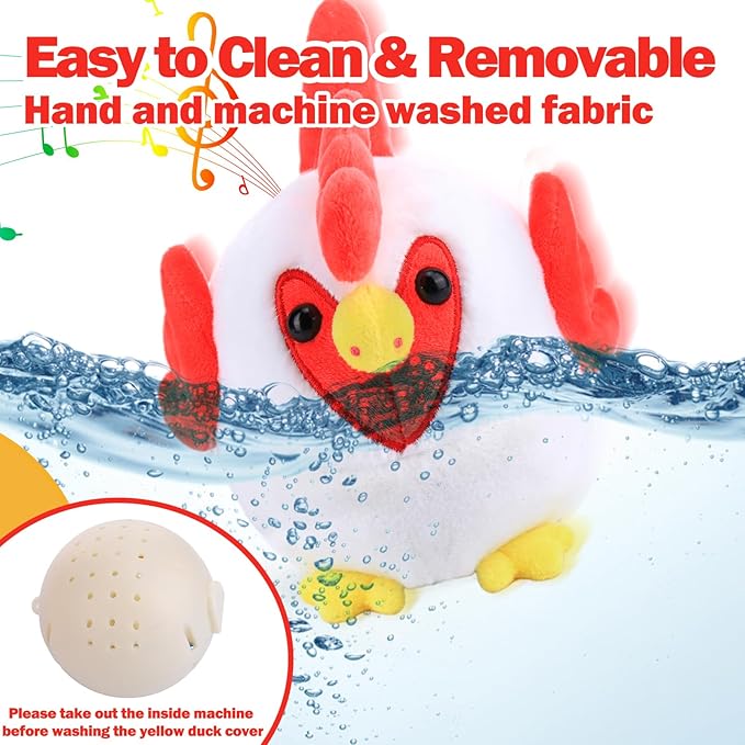 Interactive Dog Toys, Crazy Chicken Dog Toy with Pop Songs and Recording Mode, Rechargeable Active Self Moving Ball for Small/Medium/Large Puppy Dogs to Keep Them Busy, Dog Toys for Boredom Exercise